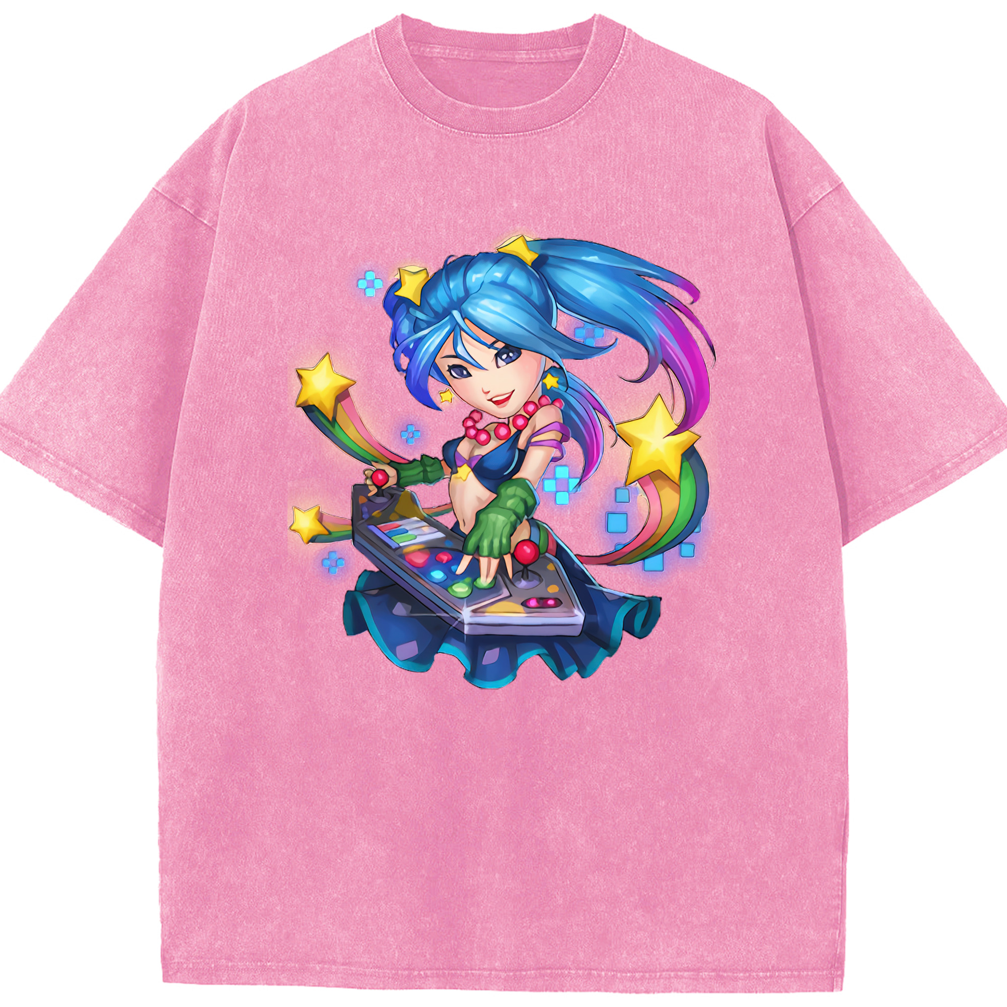 リーグ・オブ・レジェンド League of Legends LOL 綿100% ヴィンテージ風 半袖Tシャツ（フロントプリント）
